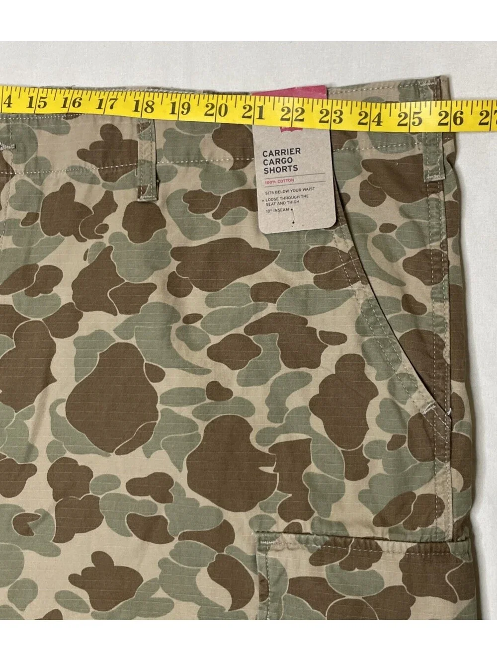 Levi's Camo Carrier Cargo Cotton Camo Comfortable Shorts Men's Size 50 RipStop